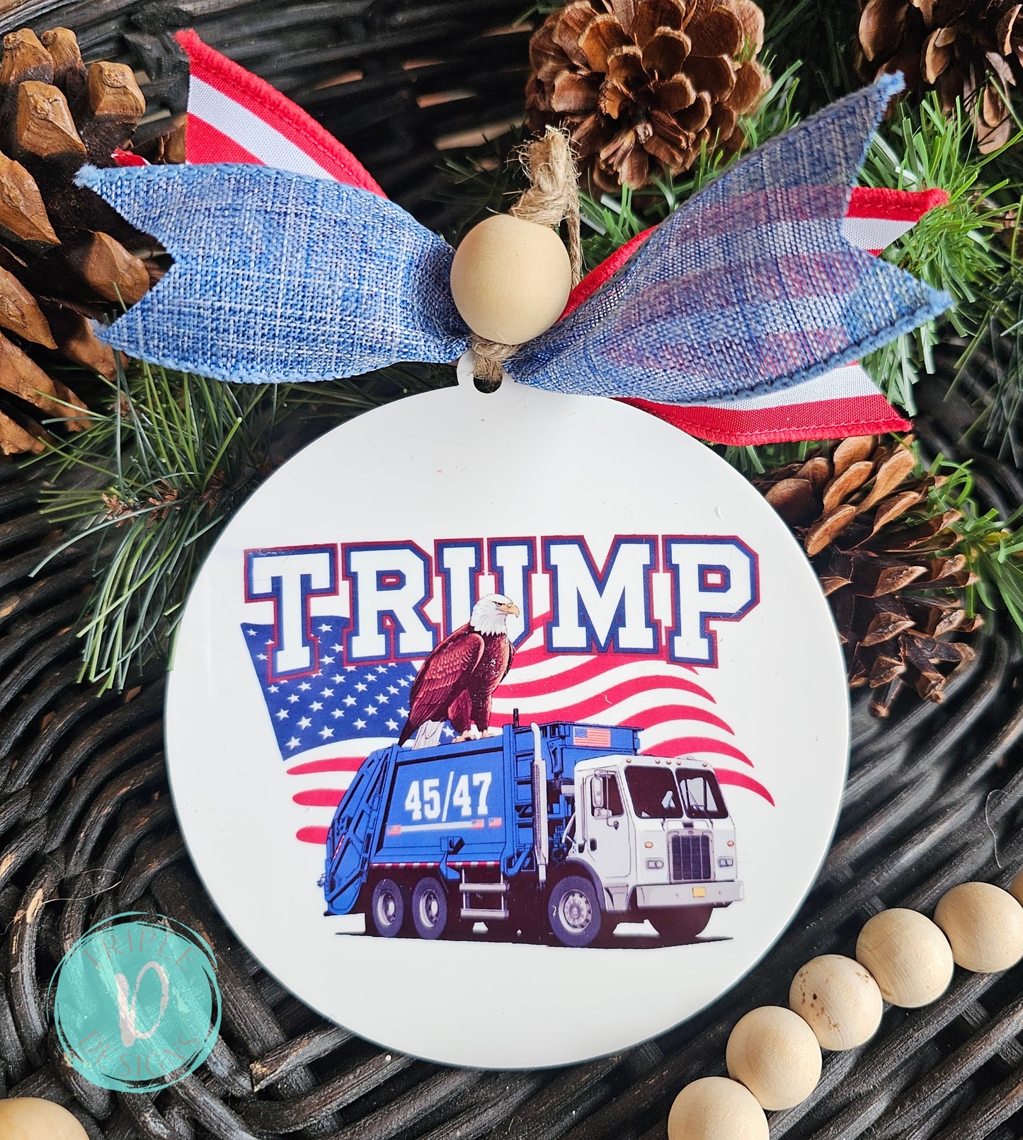 Trump Garbage Truck  with Eagle Ornament