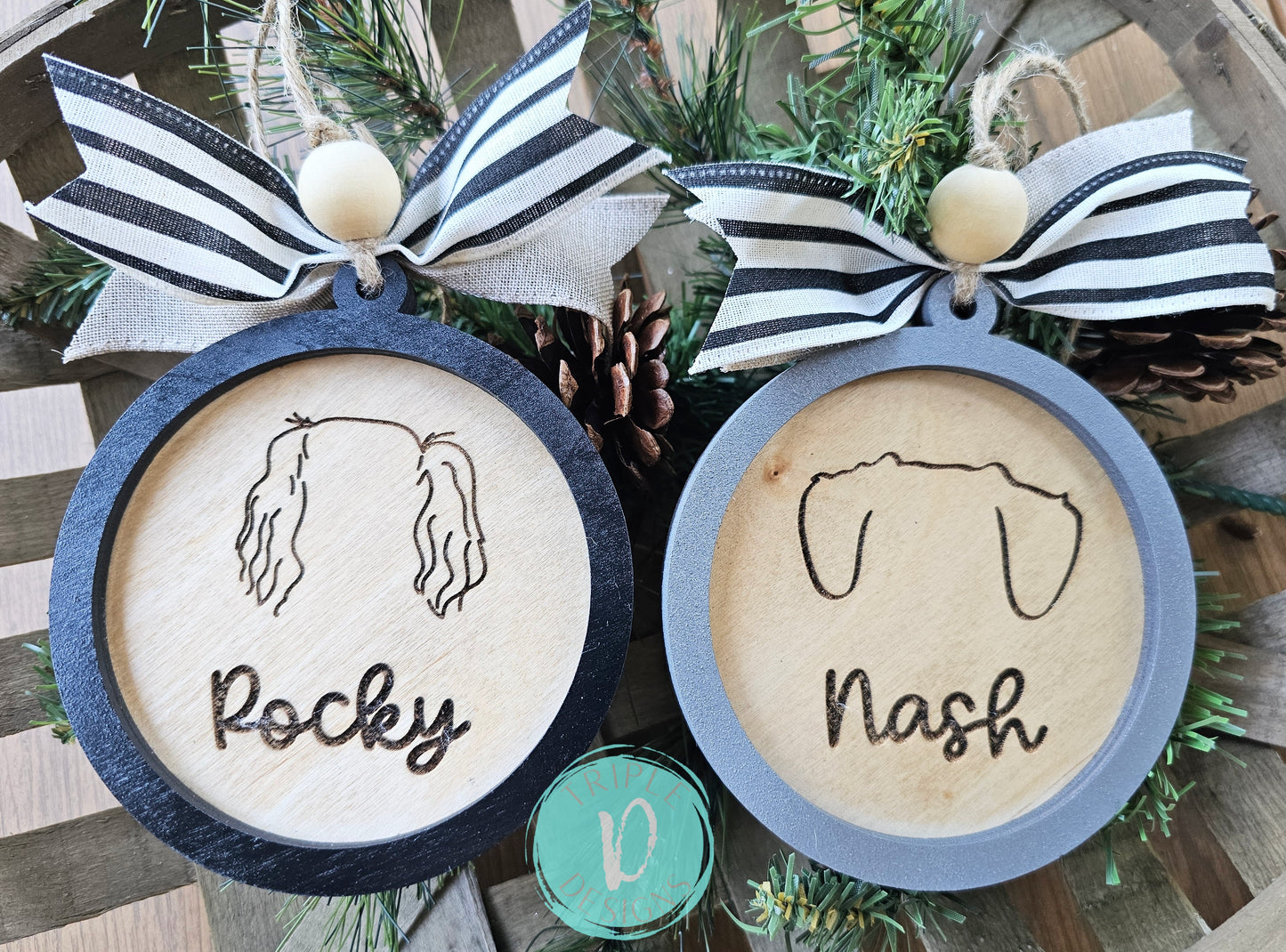 Dog Ears/Personalized/Christmas Ornament