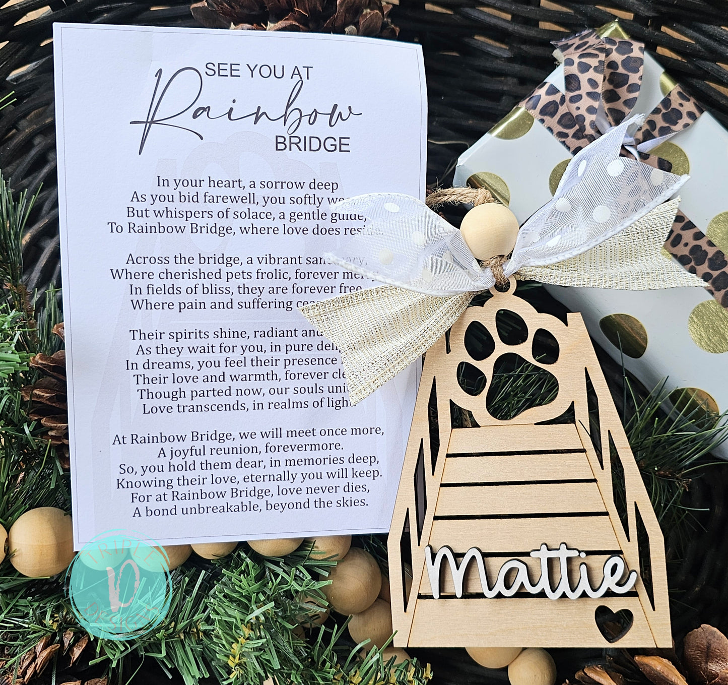 Memorial/ Fur Baby/ Dog/ Pet/Rainbow Bridge/ Christmas Ornament