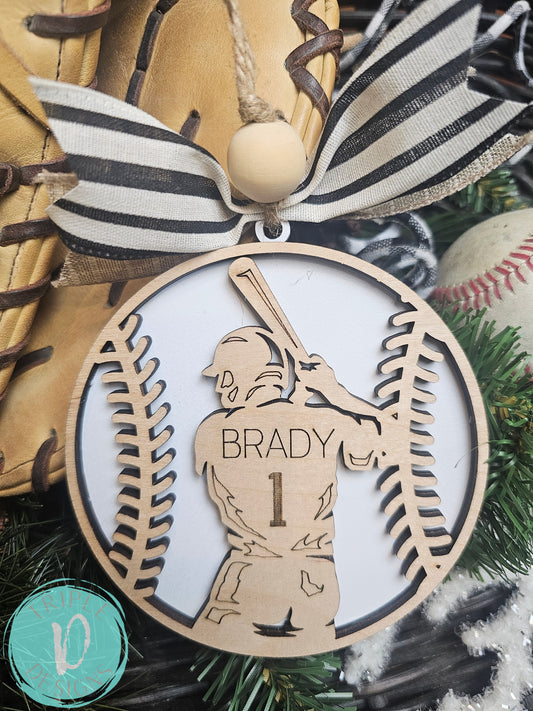 Baseball/ Player/ Sports/ Personalized Ornament