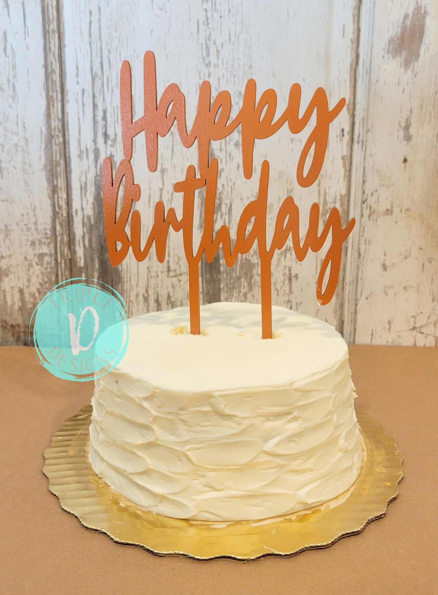 Gold Plated Happy Birthday Script Cake Topper – The Caker's Pantry